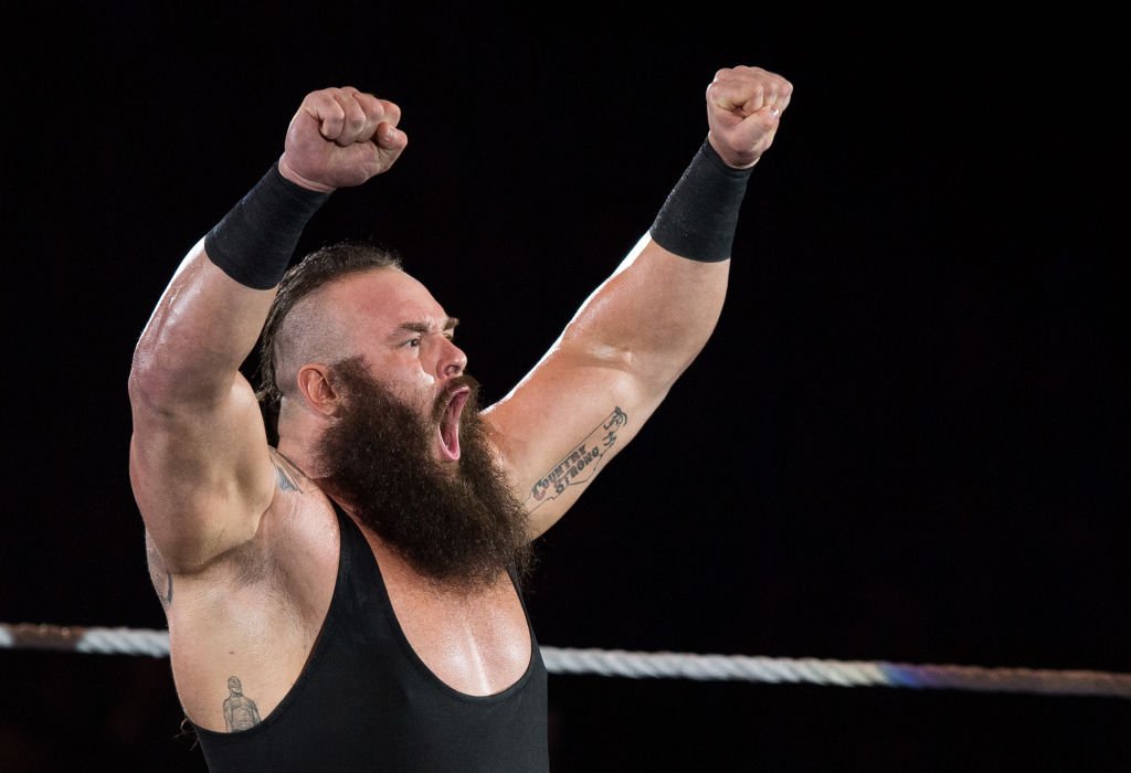 DUESSELDORF, GERMANY - FEBRUARY 22: Braun Strowman reacts during to the WWE Live Duesseldorf event at ISS Dome on February 22, 2017 in Duesseldorf, Germany. (Photo by Lukas Schulze/Bongarts/Getty Images)