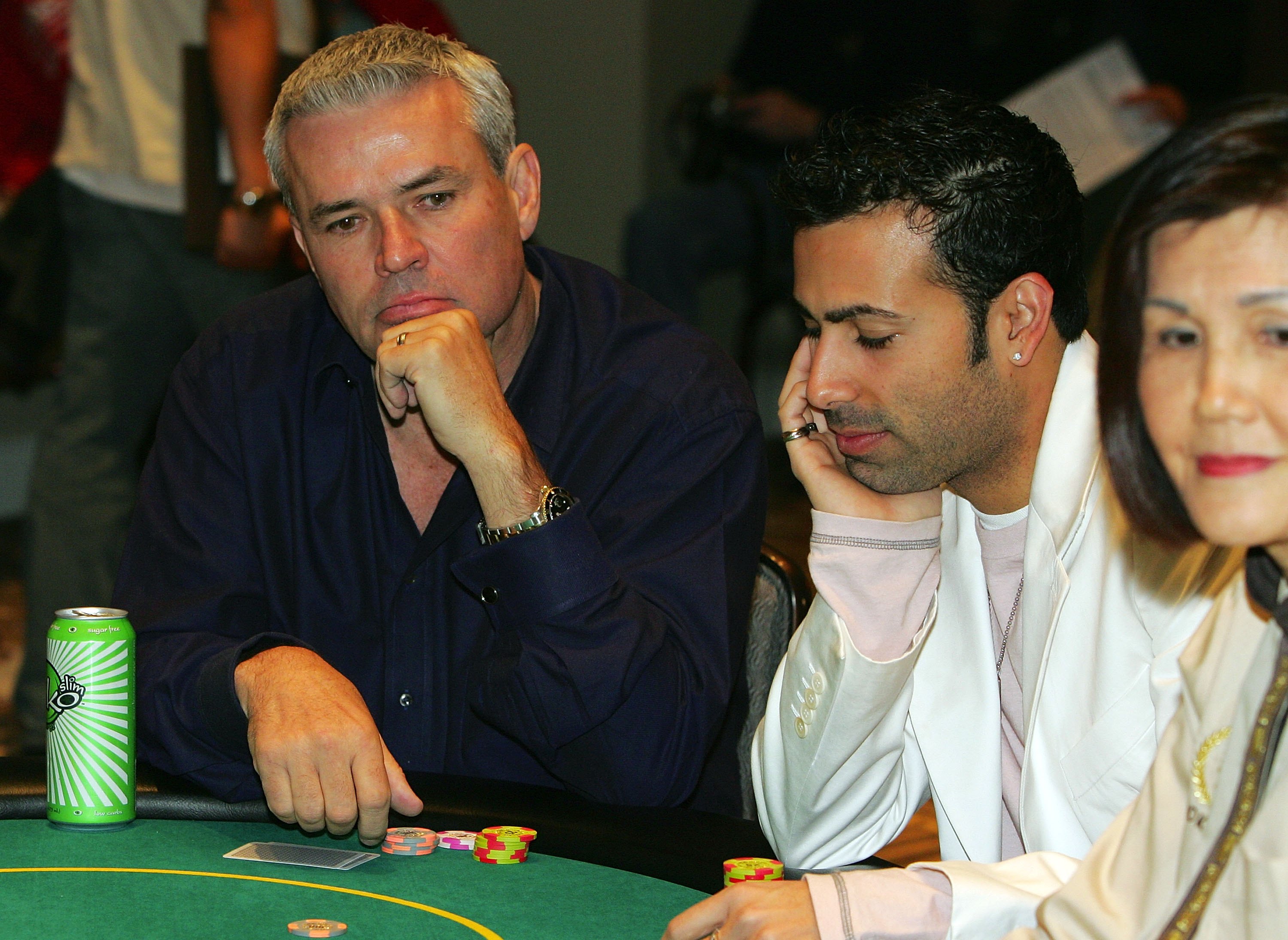 LAS VEGAS, NV - MARCH 08:  Professional wrestling personality Eric Bischoff (L) participates in the Jeff Gordon Foundation Poker Classic at Caesars Palace Marsh 8, 2006 in Las Vegas, Nevada. The foundation benefits several charities dedicated to helping children with chronic illnesses and their families.  (Photo by Ethan Miller/Getty Images)