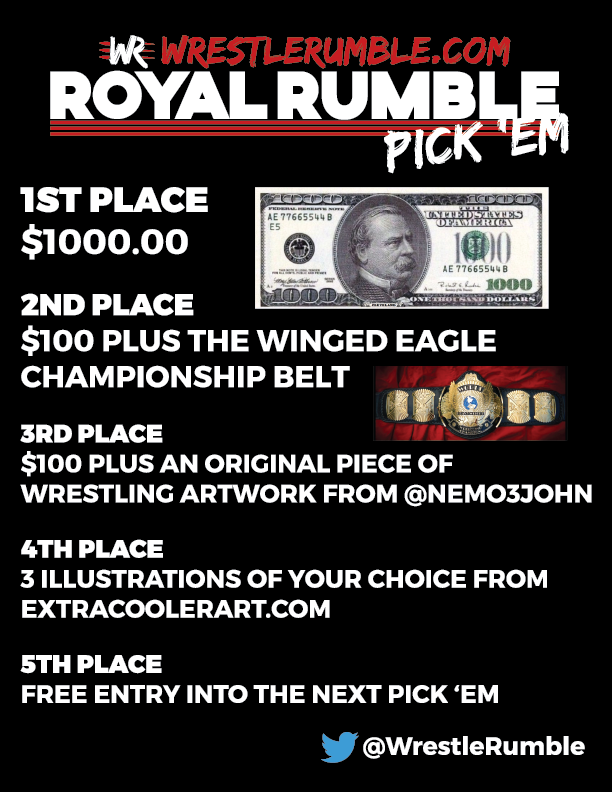 WZ Forum Files Announces Royal Rumble Month Contest w/ Wrestle Rumble; Win $1k, Winged Eagle Championship, More
