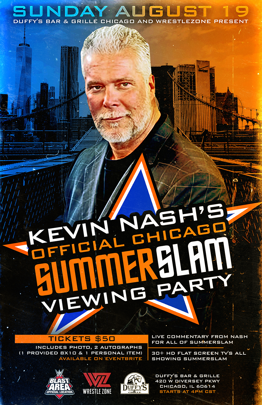 Kevin Nash’s Official Chicago SummerSlam Viewing Party; Full Details
