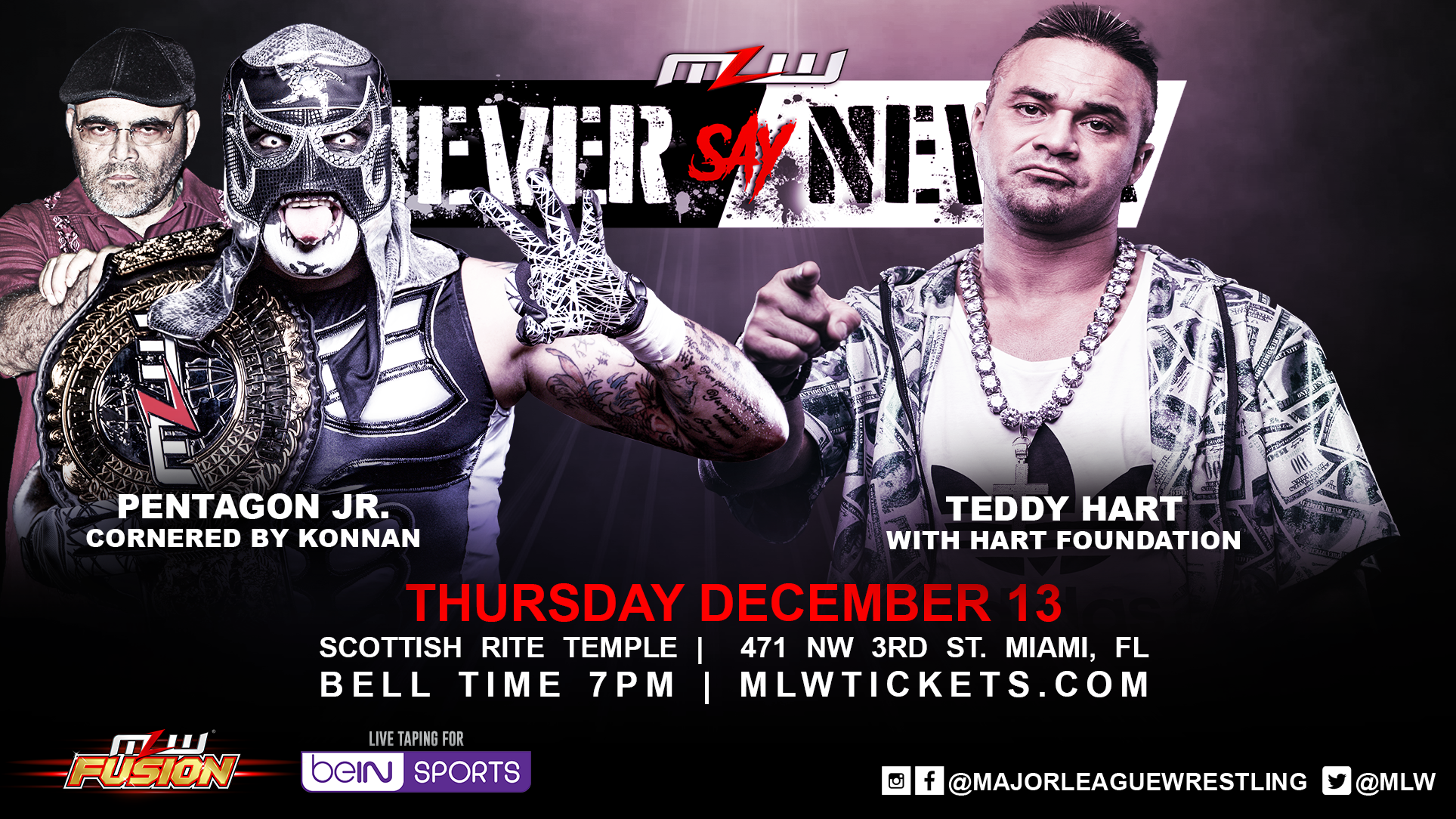 Pentagon Jr vs Teddy Hart Set For MLW Never Say Never; Updated Card