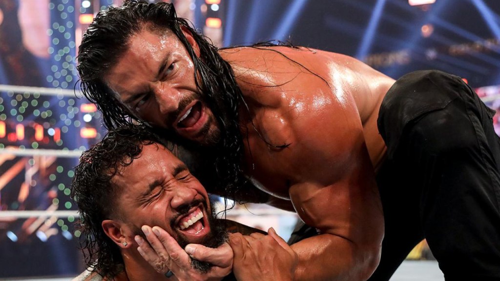 Roman Reigns Attacks Jimmy Uso Forces Jey To Quit At Wwe Hell In A Cell