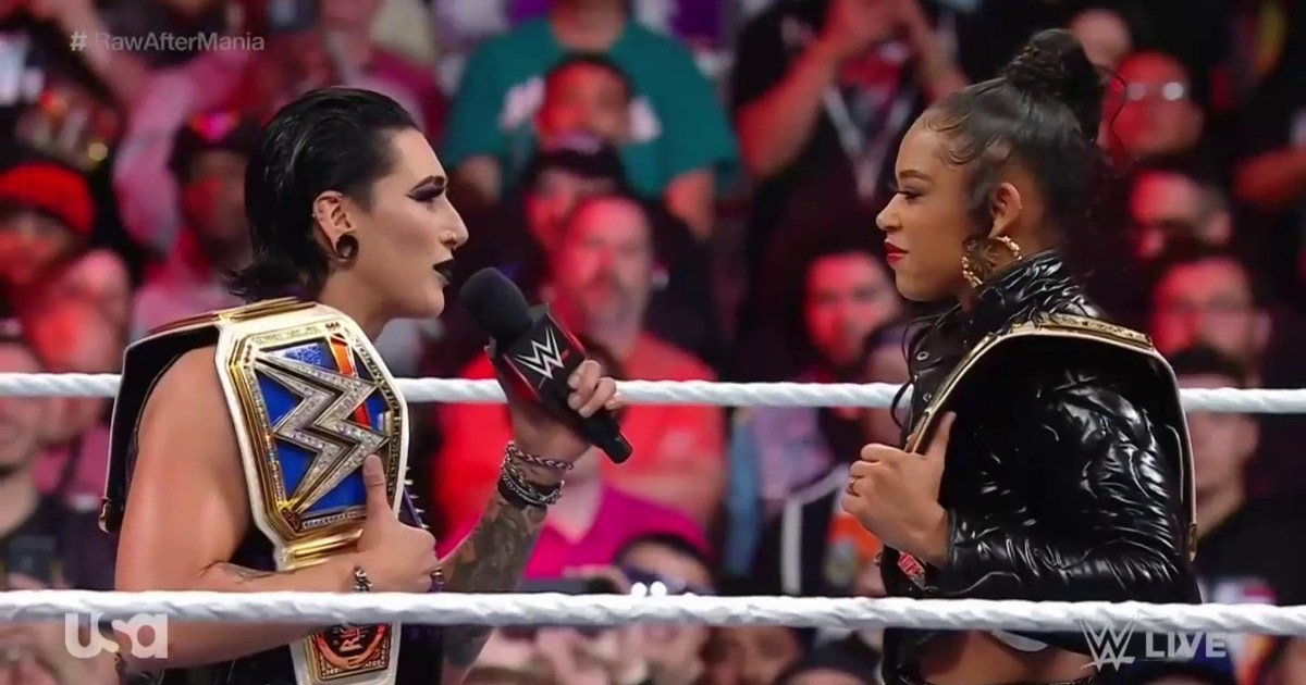 Rhea Ripley Confronts Bianca Belair On 4/3 WWE RAW