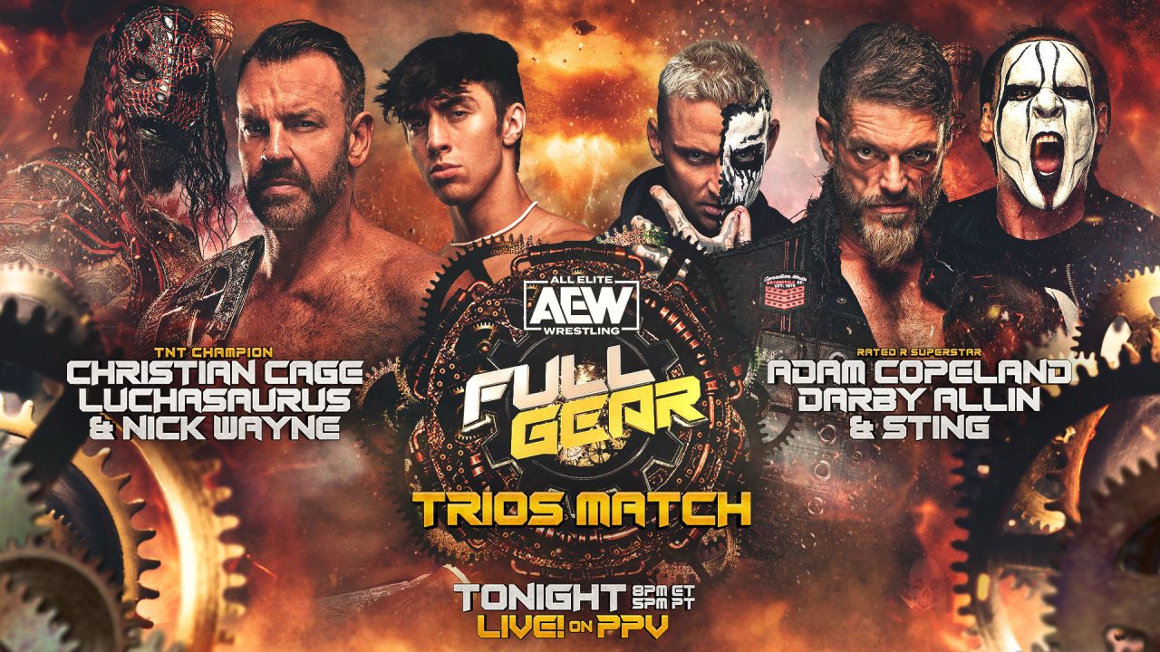 AEW Full Gear Sting, Darby Allin, And Adam Copeland vs. Christian Cage