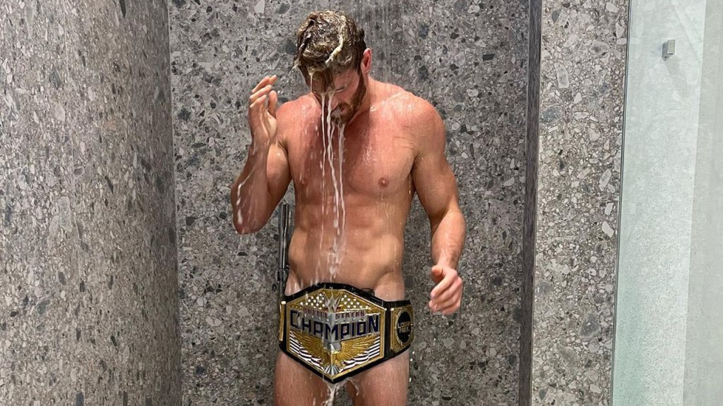 Logan Paul Takes Steamy Shower With New WWE U.S. Championship Belt