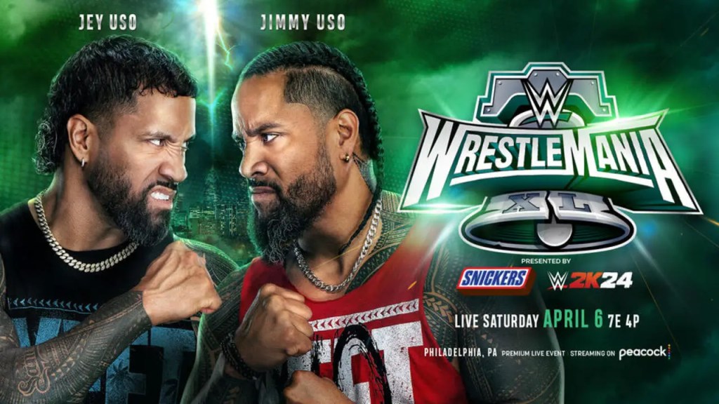 WWE WrestleMania 40 Jey Uso vs. Jimmy Uso Result