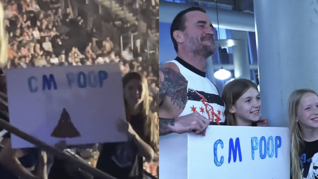 CM Punk Meets Fan With ‘CM Poop’ Sign After WWE RAW - Wrestlezone