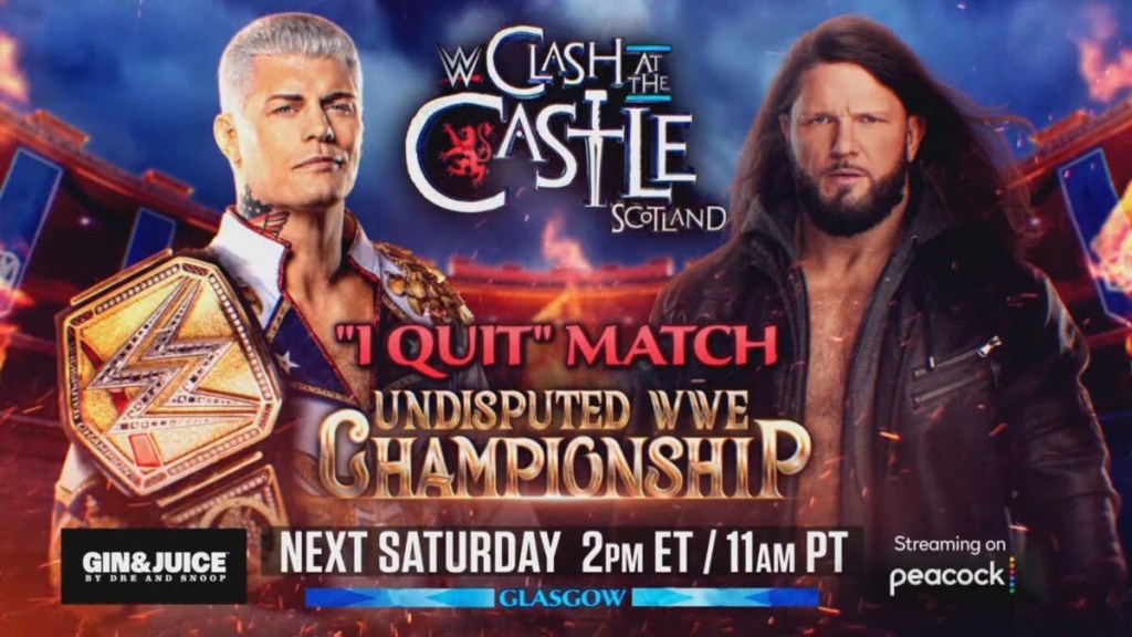 WWE Clash at the Castle Cody Rhodes AJ Styles