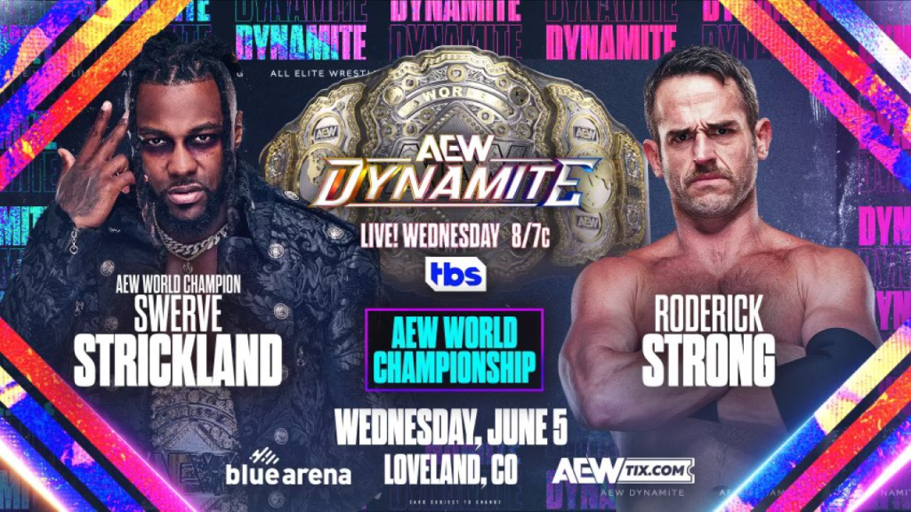 Swerve Strickland Defends World Championship Against Roderick Strong On 6/5 AEW Dynamite, Updated Card