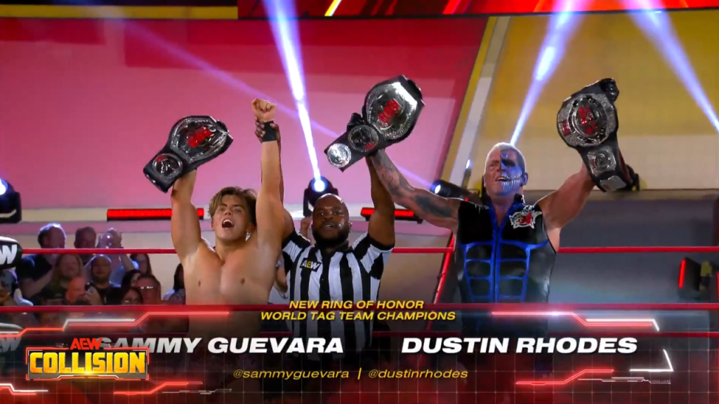 Dustin Rhodes & Sammy Guevara Win ROH Tag Team Titles On 8/17 AEW Collision