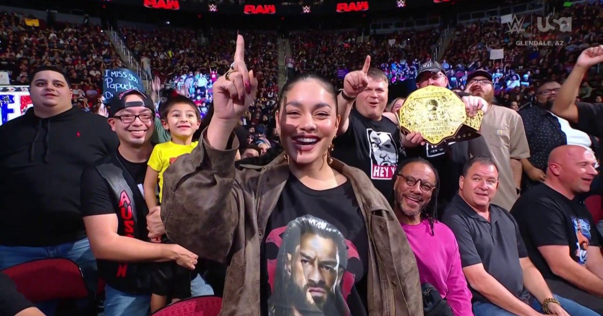 Vanessa Hudgens Attends WWE RAW, Acknowledges Roman Reigns