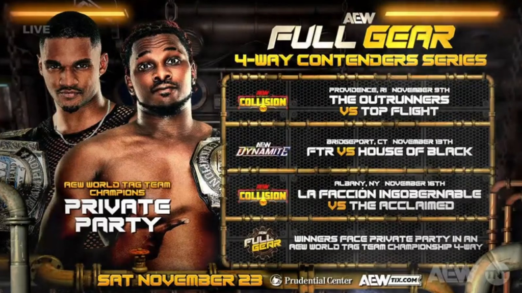 AEW Full Gear Contenders Series Starts On 11/9 AEW Collision