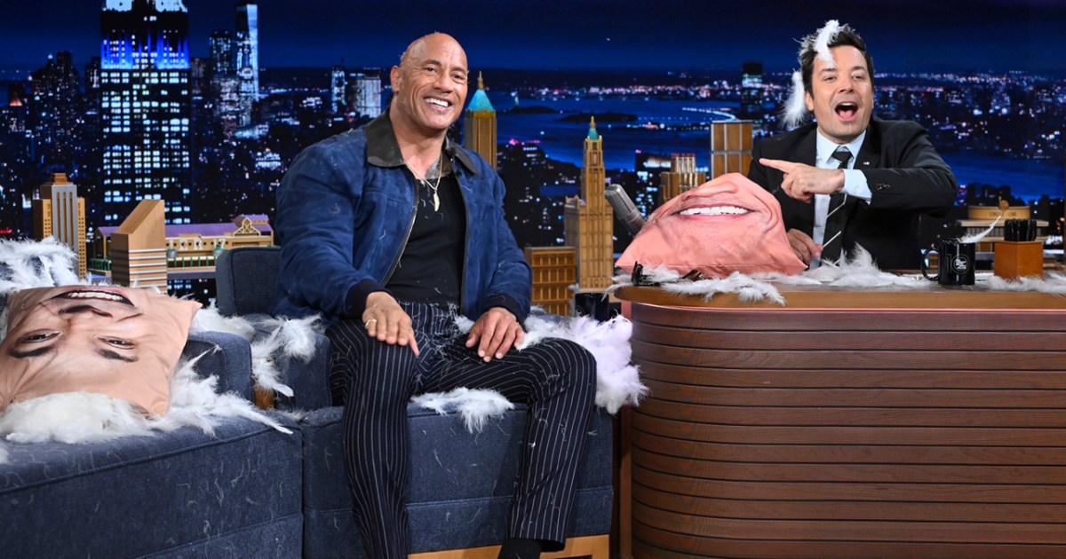 The Rock Gets Into A Pillow Fight With Jimmy Fallon