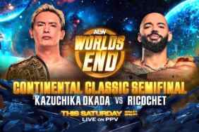 AEW Worlds End Kazuchika Okada Ricochet