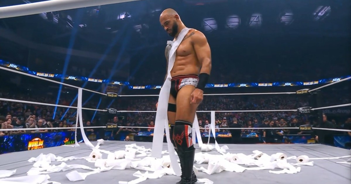 Swerve Strickland Comments On Covering Ricochet With Toilet Paper At AEW Worlds End