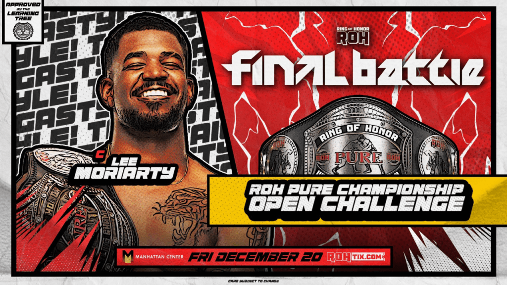 Lee Moriarty Issues Pure Championship Open Challenge For ROH Final Battle, Updated Card