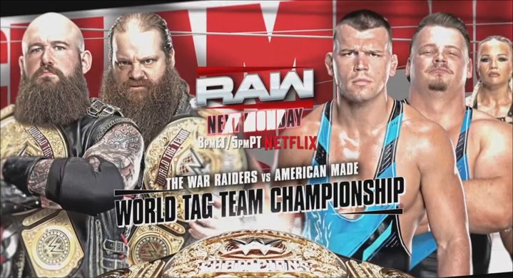 WWE RAW War Raiders American Made