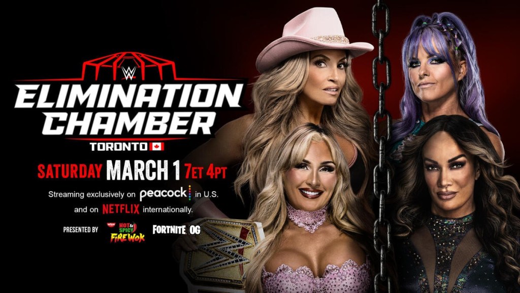 WWE Elimination Chamber Tiffany Stratton Trish Stratus Candice LeRae Nia Jax